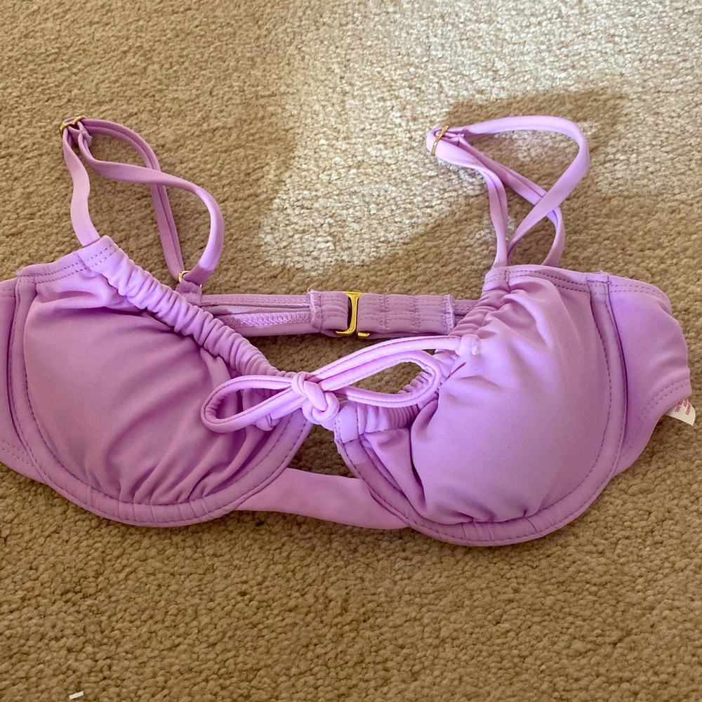 Lavender balconette bikini top